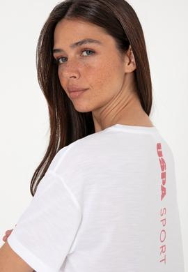 Kadın Beyaz Bisiklet Yaka Tişört - 50300703007