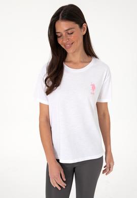 Kadın Beyaz Bisiklet Yaka Tişört - 50300703007