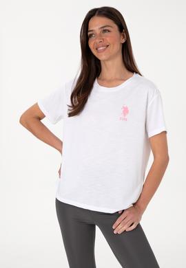 Kadın Beyaz Bisiklet Yaka Tişört - 50300703007