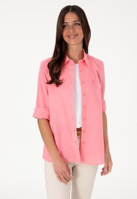 Kadın Pembe Uzun Kollu Basic Gömlek - 50307694019