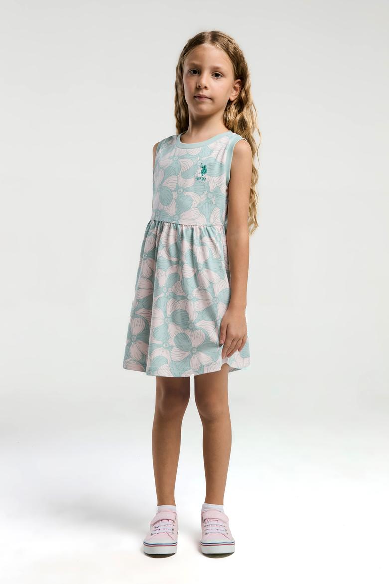 Kız Çocuk Su Yeşili Örme Elbise - 50312493016