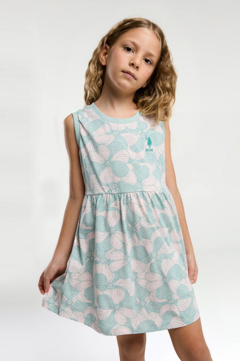 Kız Çocuk Su Yeşili Örme Elbise - 50312493016