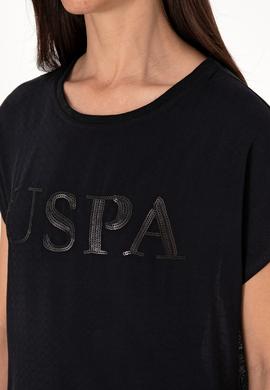 Kadın Siyah Bisiklet Yaka Tişört - 50300777029