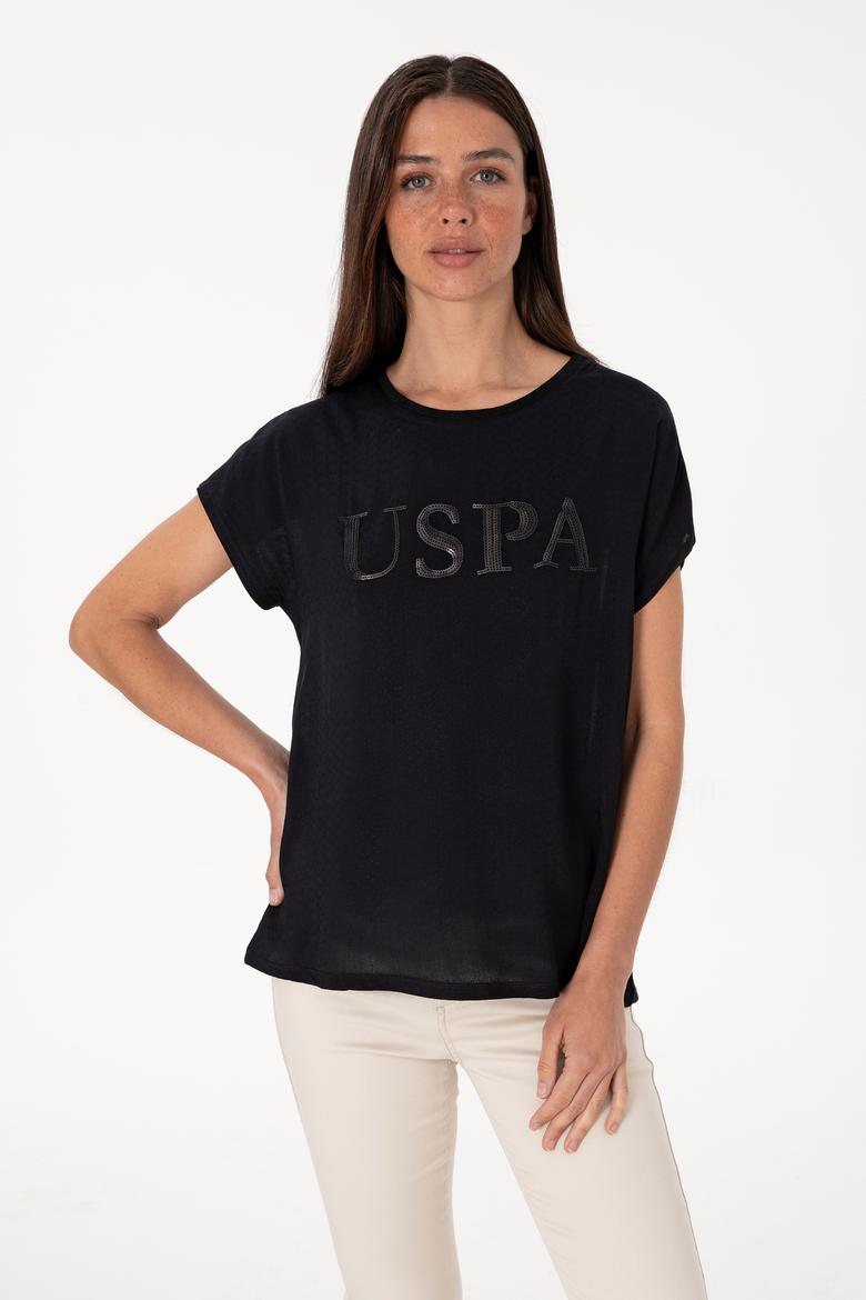 Kadın Siyah Bisiklet Yaka Tişört