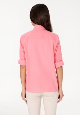 Kadın Pembe Uzun Kollu Basic Gömlek - 50307694019