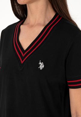 Kadın Siyah V Yaka Tişört - 50305770015