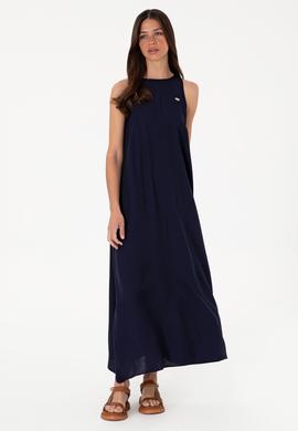 Kadın Lacivert Maxi Boy Dokuma Elbise - 50299194024