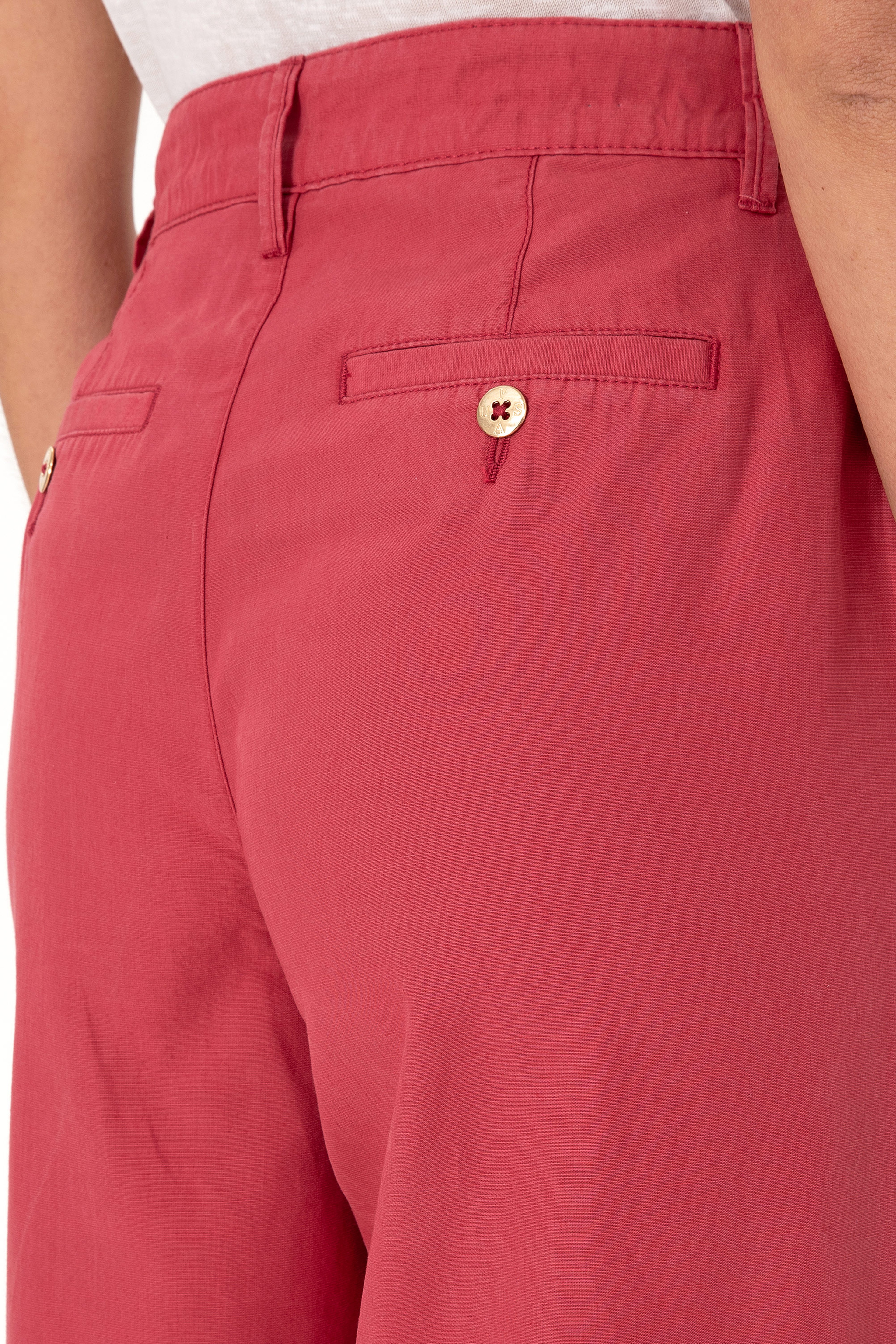 Kadın Vişne Kanvas Loose Fit Pantolon - Image 6
