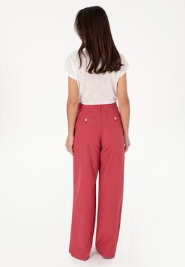 Kadın Vişne Kanvas Loose Fit Pantolon - 50309122018