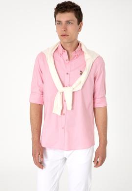Erkek Pembe Uzun Kollu Basic Gömlek - 50297981078