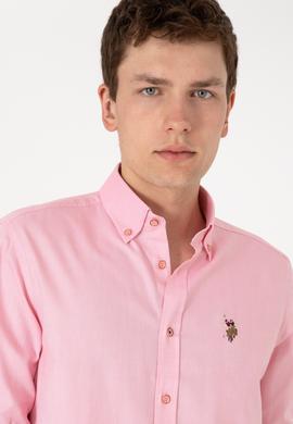 Erkek Pembe Uzun Kollu Basic Gömlek - 50297981078