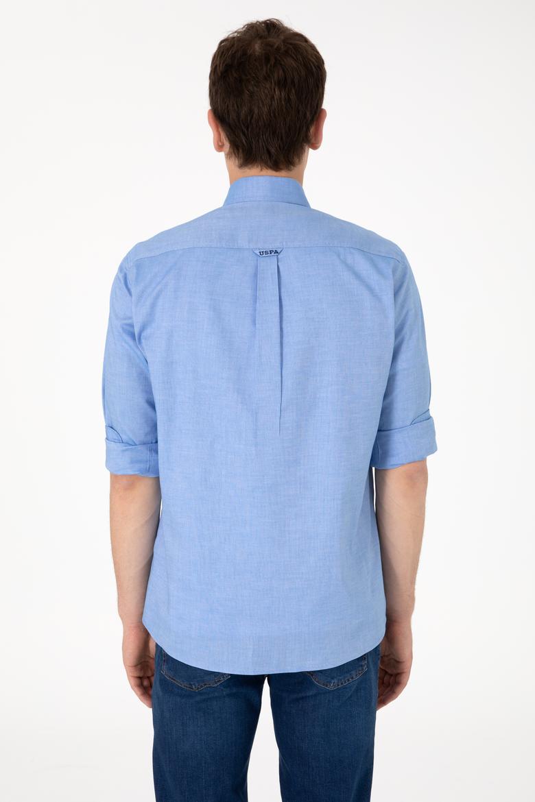 Erkek Kobalt Mavi Uzun Kollu Basic Gömlek - 50297981053