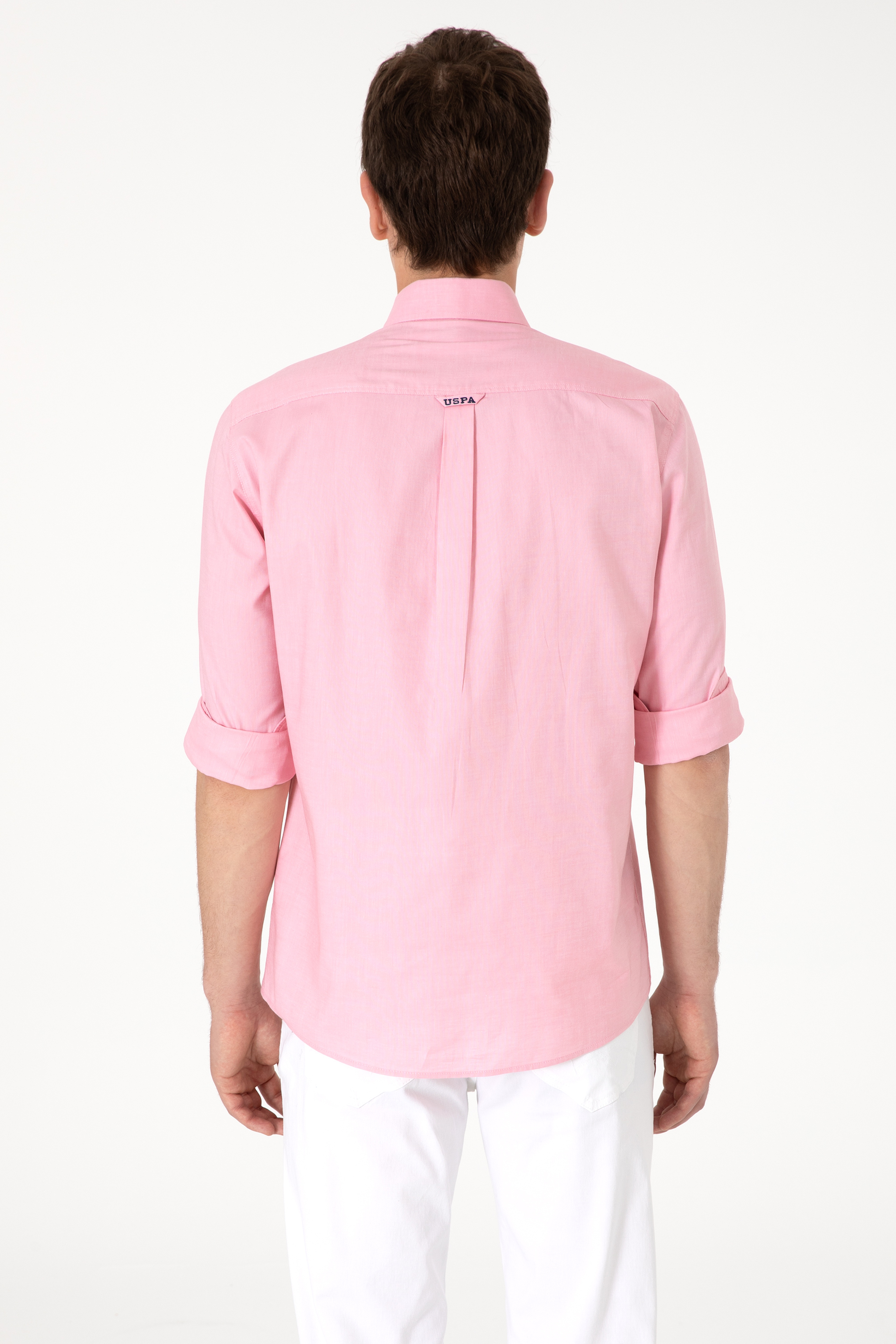 Erkek Pembe Uzun Kollu Basic Gömlek - Image 5