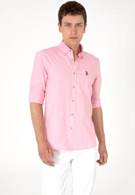 Erkek Pembe Uzun Kollu Basic Gömlek - 50297981078