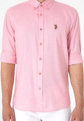 Erkek Pembe Uzun Kollu Basic Gömlek - 50297981078