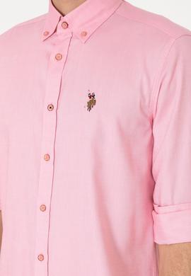 Erkek Pembe Uzun Kollu Basic Gömlek - 50297981078