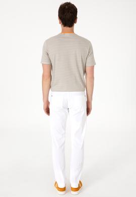 Erkek Slim Fit Beyaz Kanvas Pantolon - 50299193271