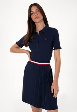 Kadın Lacivert Polo Yaka Tişört - 50306021007