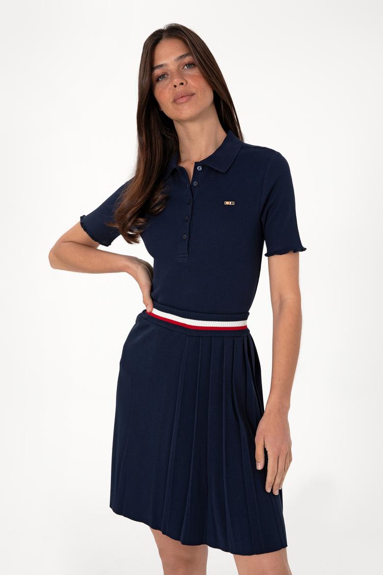 Kadın Lacivert Polo Yaka Tişört - 50306021007