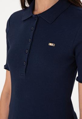 Kadın Lacivert Polo Yaka Tişört - 50306021007