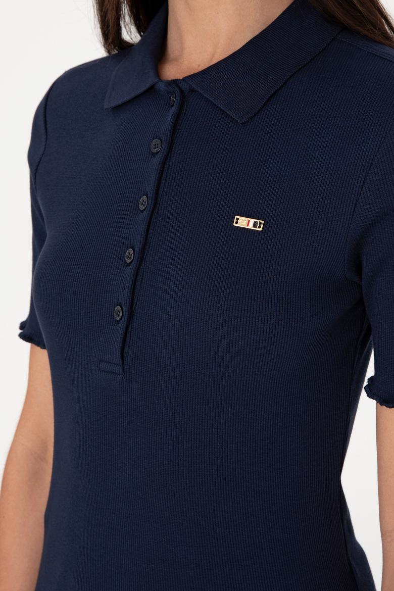 Kadın Lacivert Polo Yaka Tişört - 50306021007