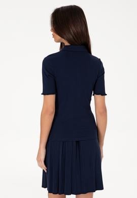 Kadın Lacivert Polo Yaka Tişört - 50306021007