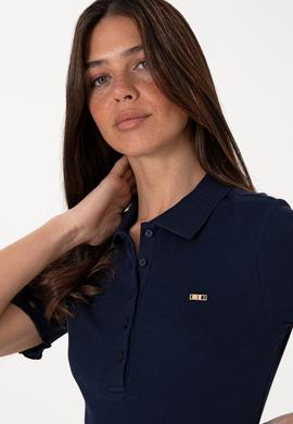 Kadın Lacivert Polo Yaka Tişört - 50306021007