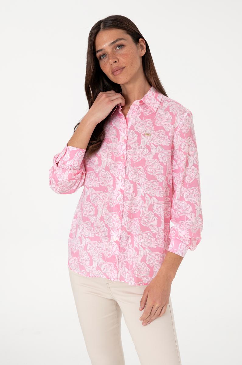 Kadın Pembe Uzun Kollu Gömlek