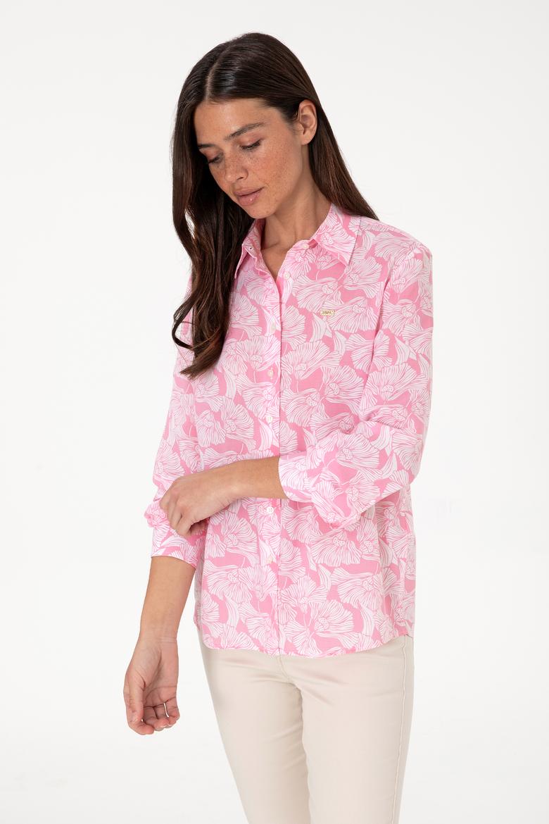 Kadın Pembe Uzun Kollu Gömlek - 50306414005