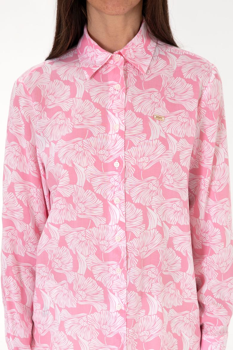 Kadın Pembe Uzun Kollu Gömlek - 50306414005