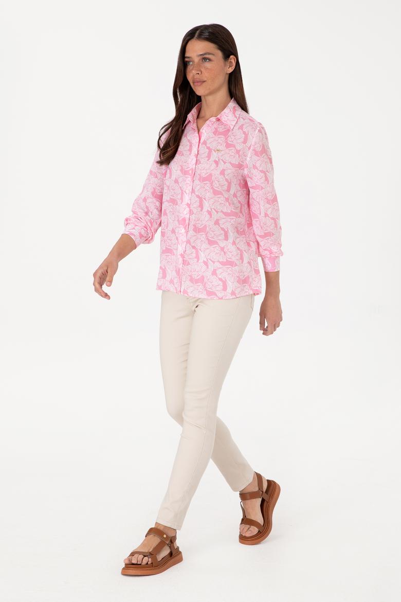 Kadın Pembe Uzun Kollu Gömlek - 50306414005