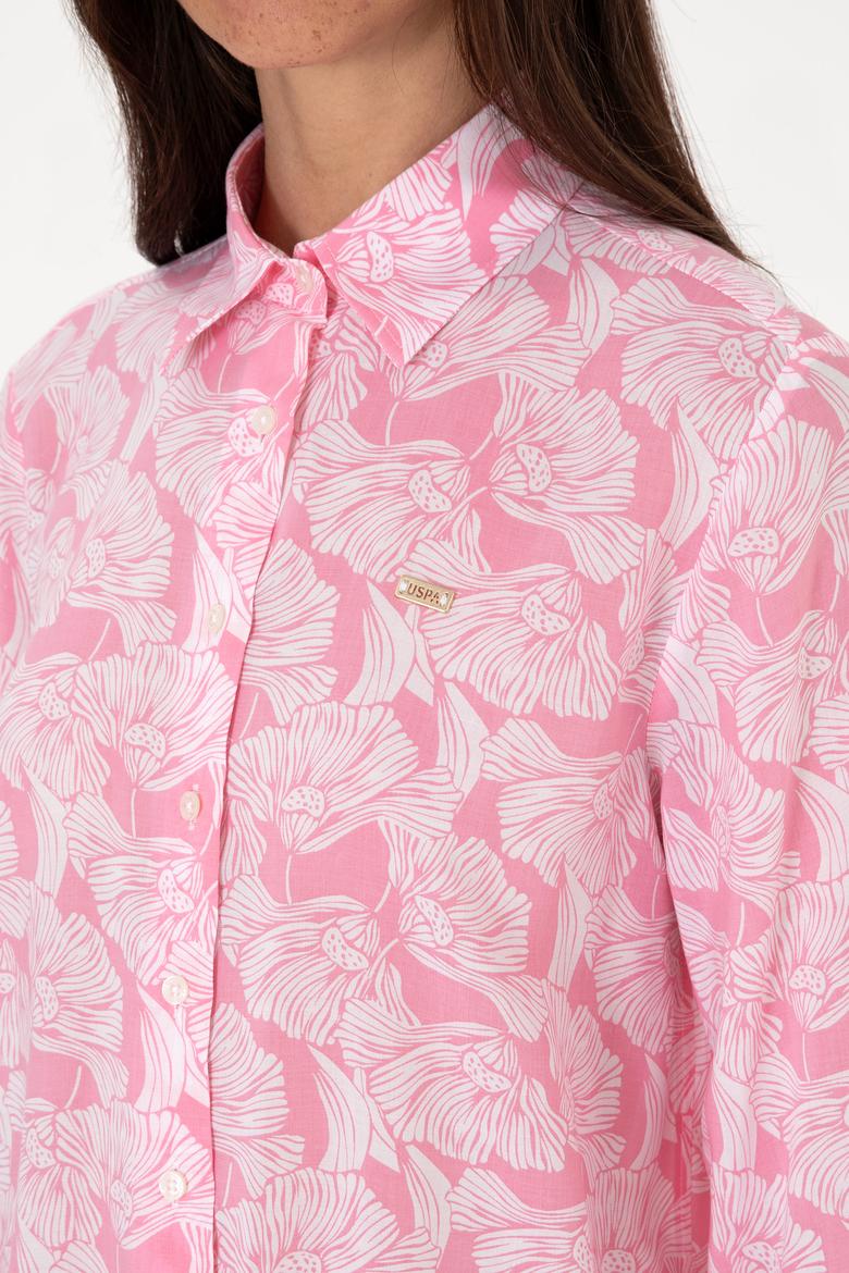 Kadın Pembe Uzun Kollu Gömlek - 50306414005