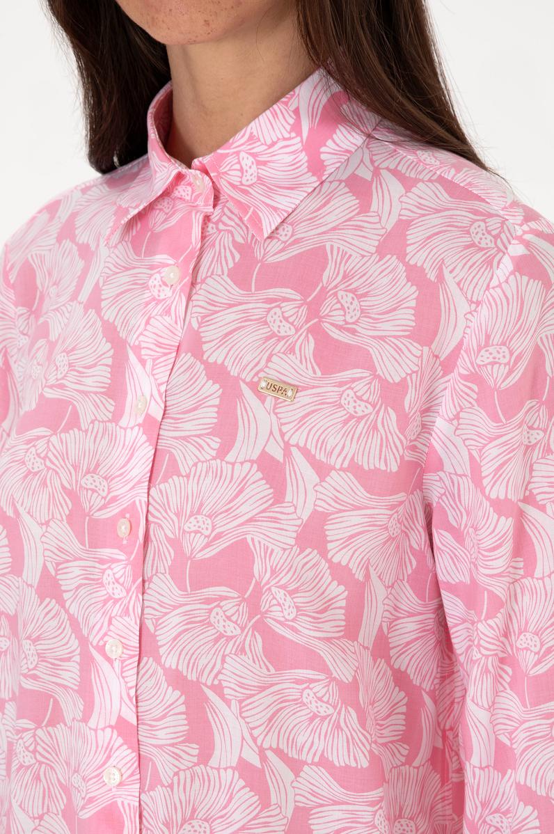 Kadın Pembe Uzun Kollu Gömlek