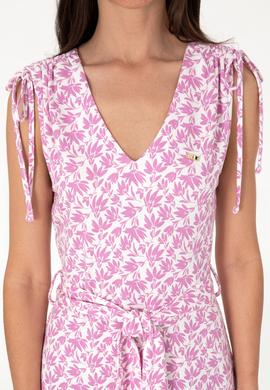 Kadın Beyaz Desenli V Yaka Midi Boy Örme Elbise - 50306734001