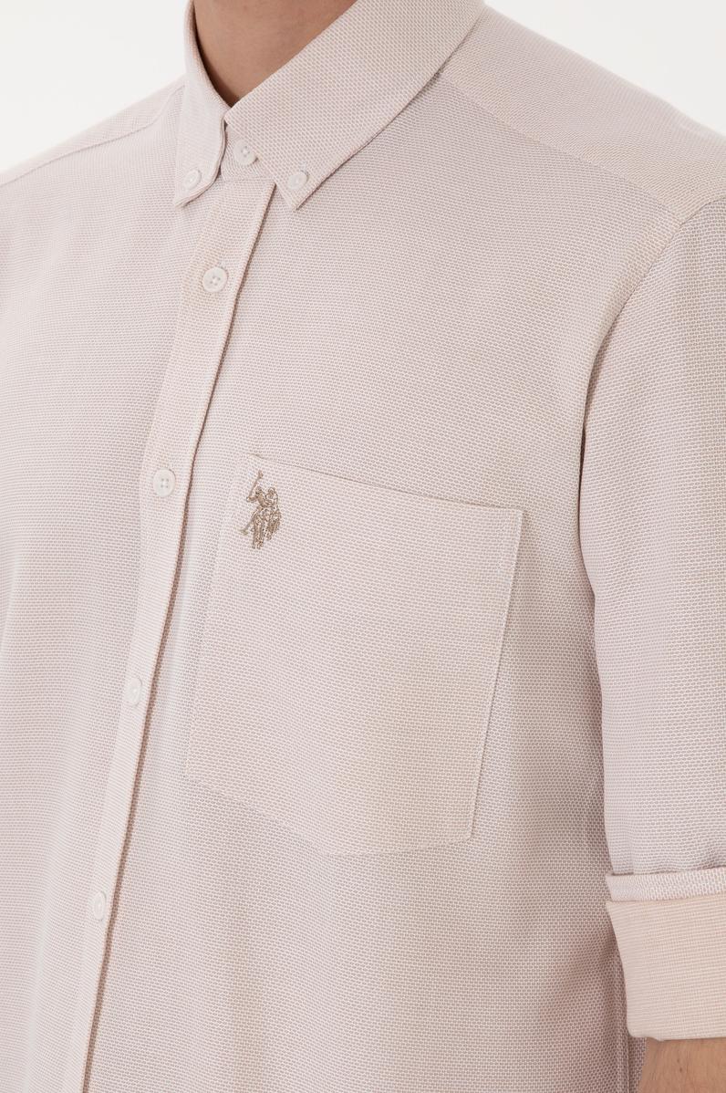 Erkek Camel Regular Fit Cepli Gömlek