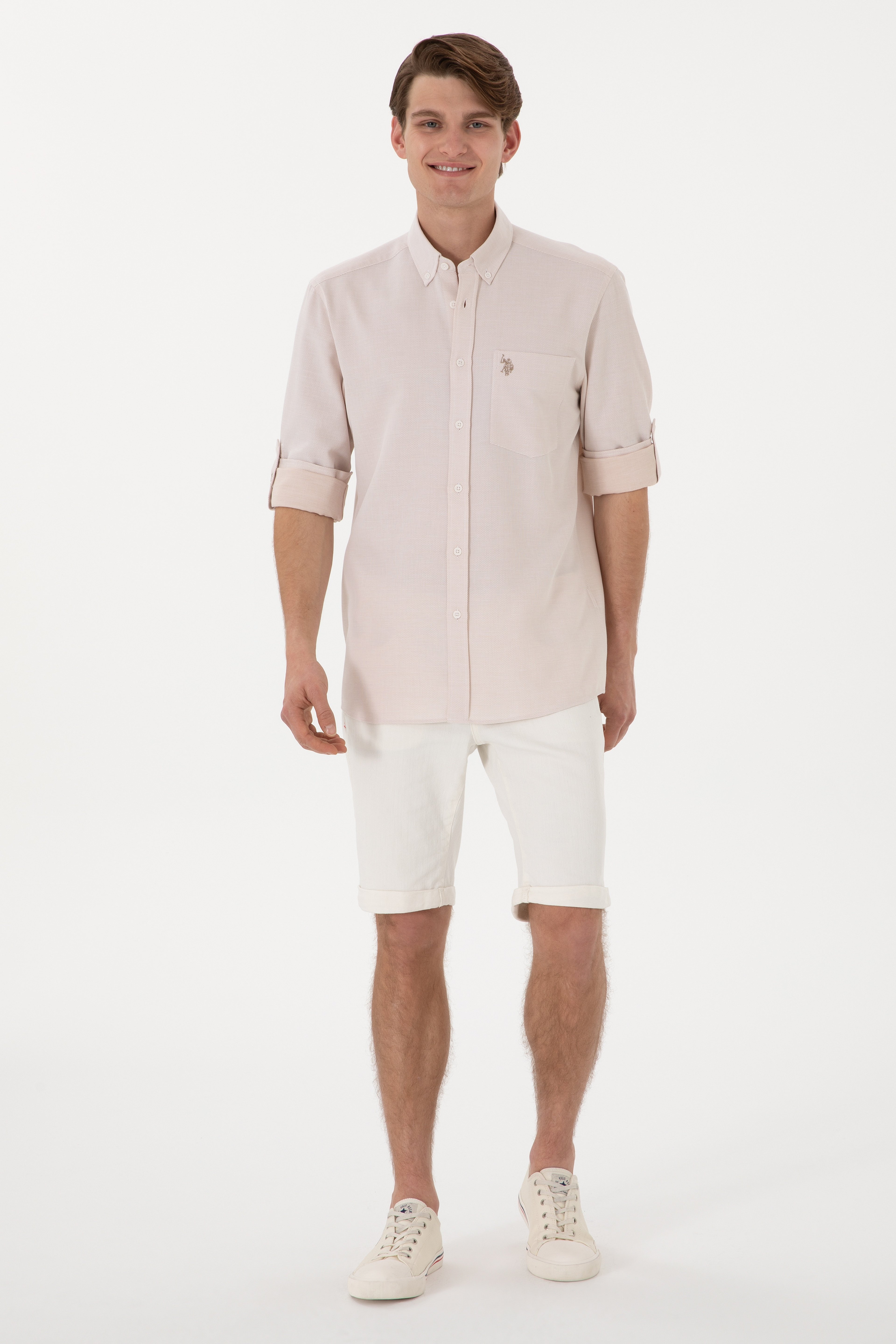 Erkek Camel Regular Fit Cepli Gömlek