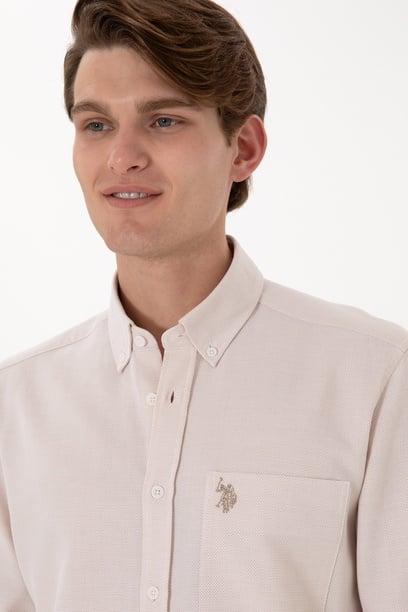 Erkek Camel Regular Fit Cepli Gömlek