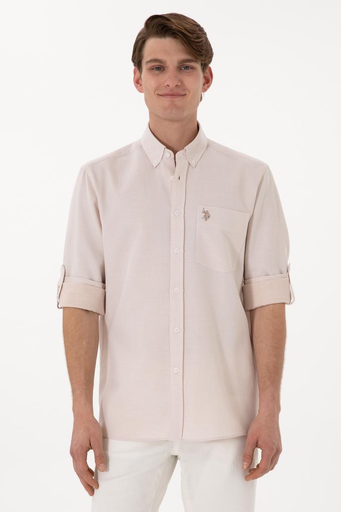 Erkek Camel Regular Fit Cepli Gömlek