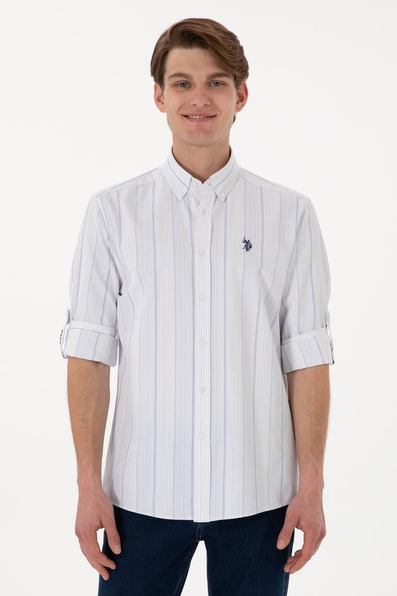 Erkek Mavi Uzun Kollu Gömlek