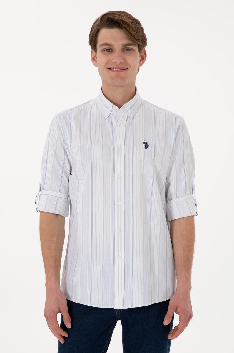 Erkek Mavi Uzun Kollu Gömlek