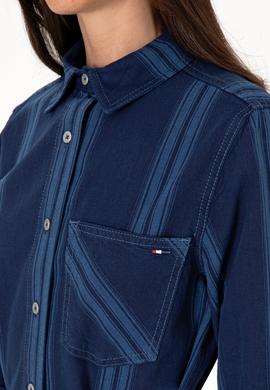 Kadın Mavi Kemerli Mini Boy Jean Elbise - 50308362006