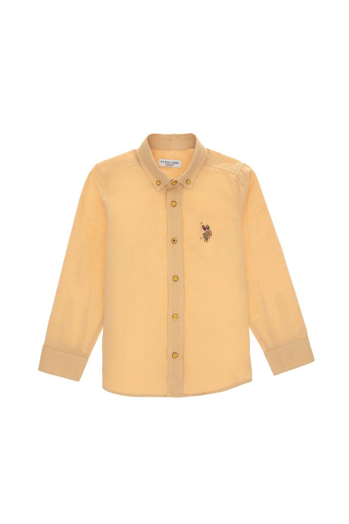 Erkek Çocuk Sarı Uzun Kollu Basic Gömlek