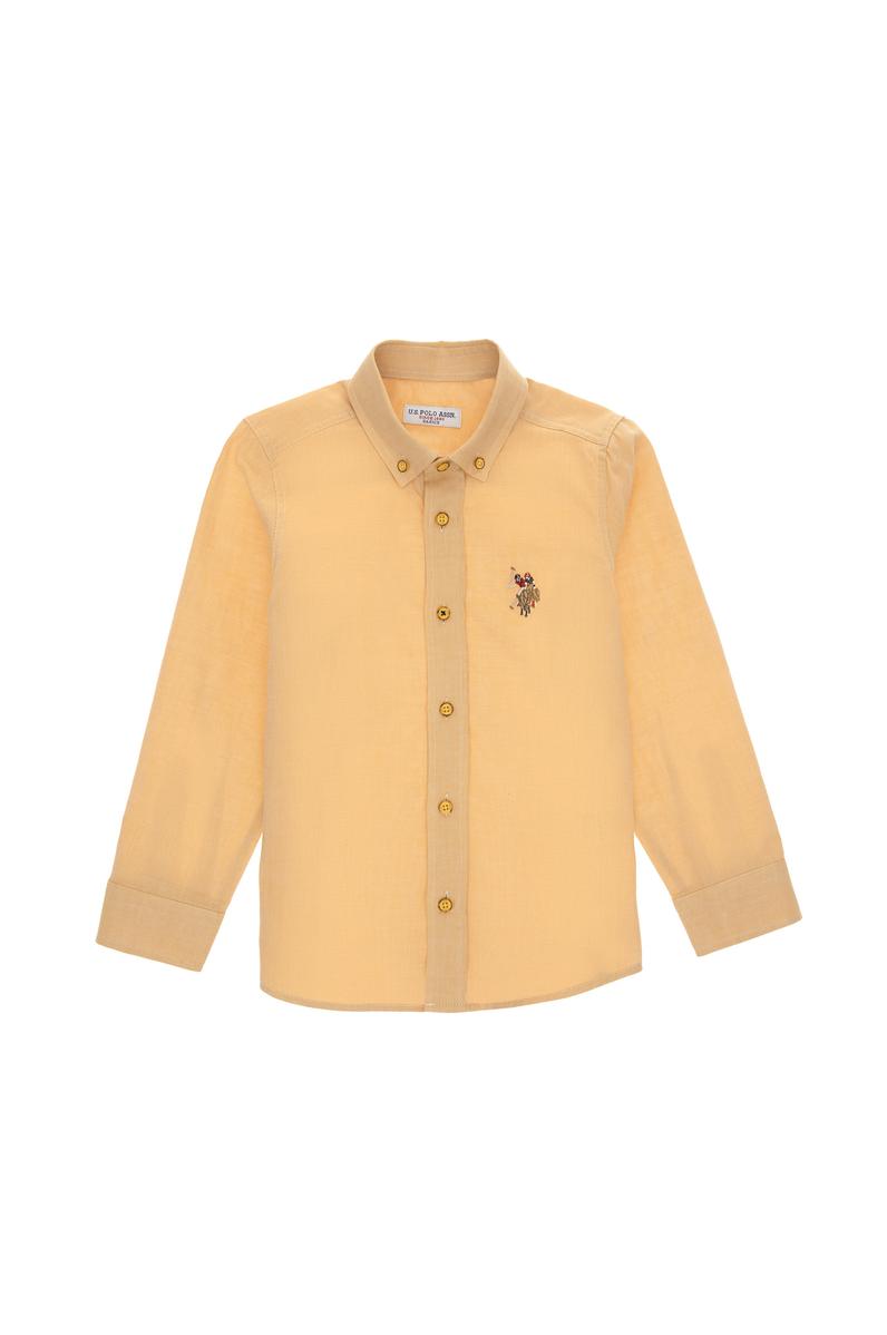 Erkek Çocuk Sarı Uzun Kollu Basic Gömlek