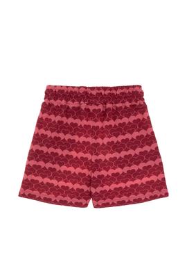 Kız Çocuk Vişne Kalp Desen Baskılı Örme Şort - 50306302011