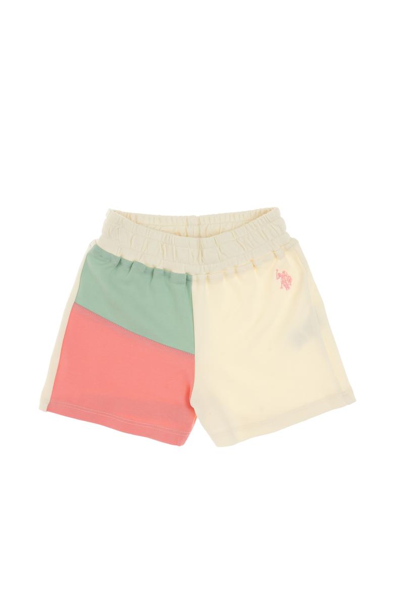 Kız Çocuk Pembe Blok Renkli Örme Şort - 50306299021