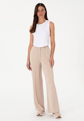 Kadın Camel Modal Karışımlı Loose Fit Örme Pantolon - 50300762004