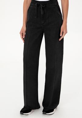 Kadın Siyah Loose Fit Jean Pantolon - 50304334007