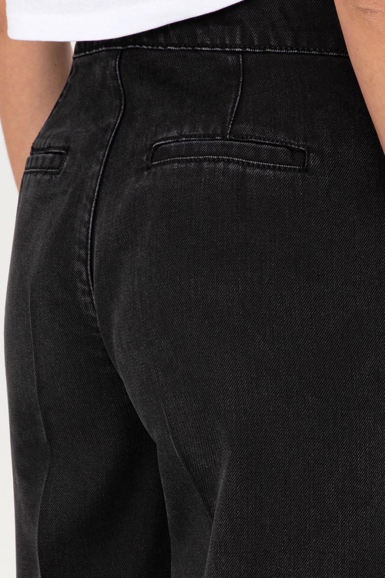 Kadın Siyah Loose Fit Jean Pantolon - 50304334007