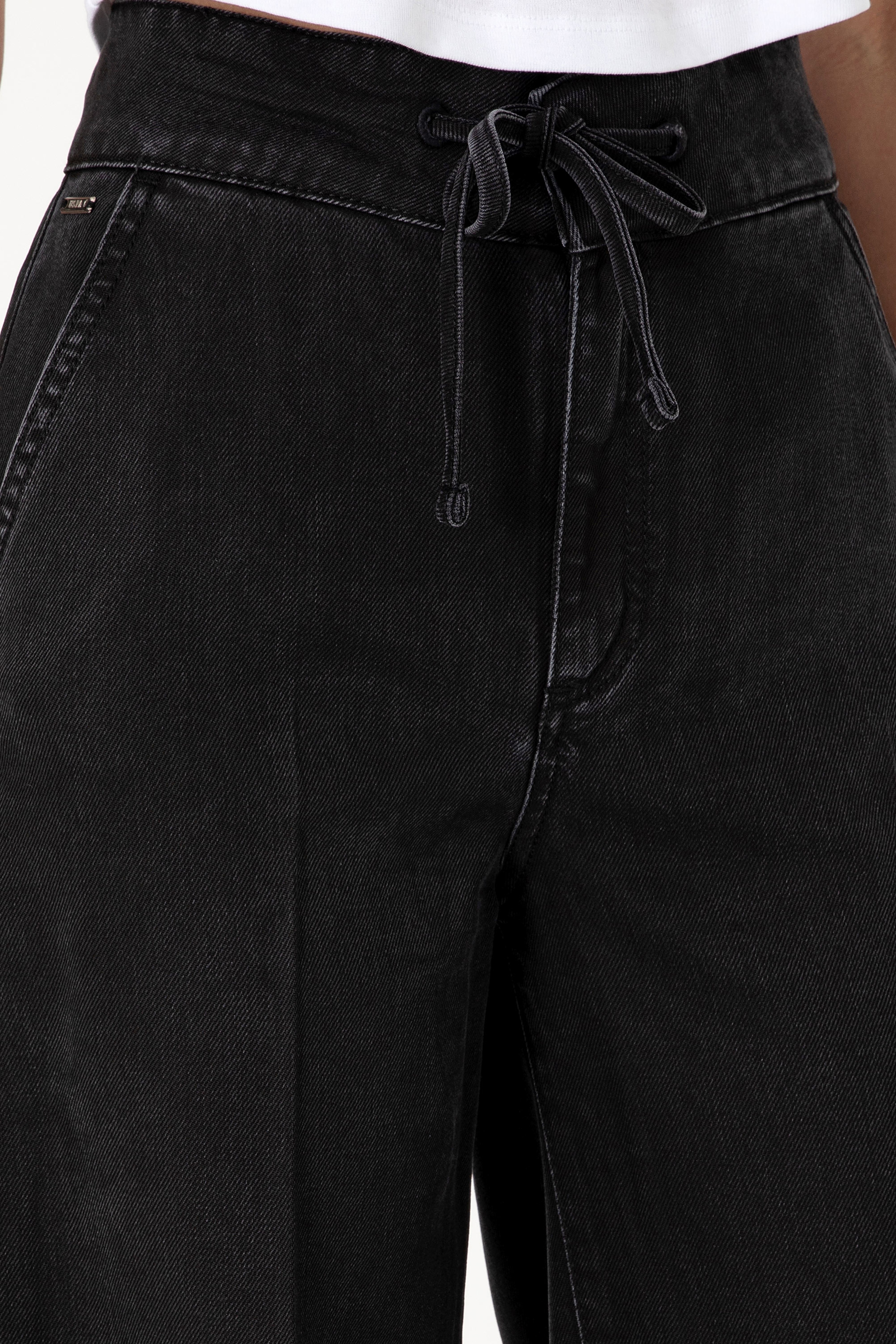 Kadın Siyah Loose Fit Jean Pantolon - Image 5