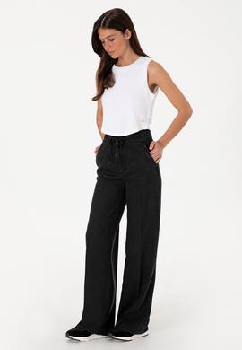 Kadın Siyah Loose Fit Jean Pantolon - 50304334007